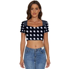 Background Dots Circles Graphic Short Sleeve Square Neckline Crop Top  by Ndabl3x