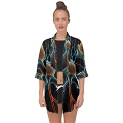 Organism Neon Science Open Front Chiffon Kimono by Ndabl3x