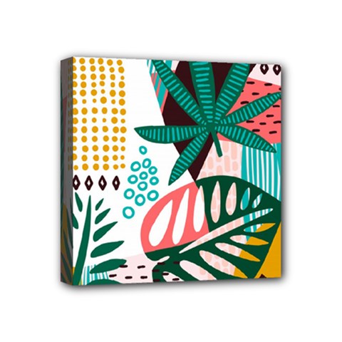 Abstract Seamless Pattern With Tropical Leaves Mini Canvas 4  X 4  (stretched) by Hannah976
