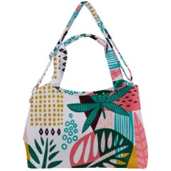 Abstract Seamless Pattern With Tropical Leaves Double Compartment Shoulder Bag by Hannah976