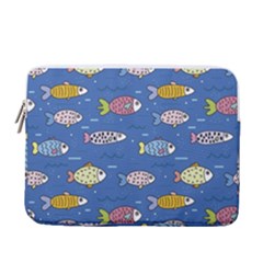 Sea Fish Blue Submarine Animal 13  Vertical Laptop Sleeve Case With Pocket by Proyonanggan