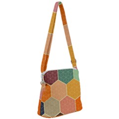 Abstract Hex Hexagon Grid Pattern Honeycomb Zipper Messenger Bag by Proyonanggan