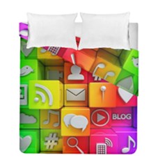Colorful 3d Social Media Duvet Cover Double Side (full/ Double Size) by Ket1n9