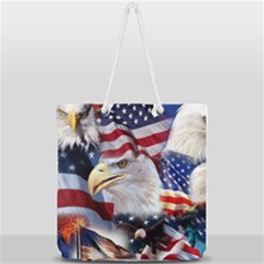 United States Of America Images Independence Day Full Print Rope Handle Tote (large) by Ket1n9