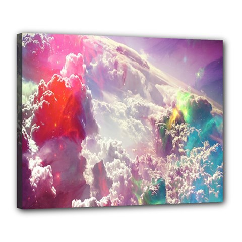 Clouds Multicolor Fantasy Art Skies Canvas 20  X 16  (stretched) by Ket1n9