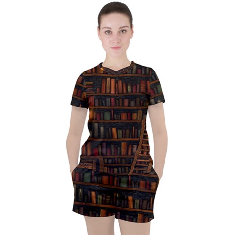 Books Library Women s T-shirt And Shorts Set by Ket1n9