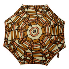 Autumn Leaf Mosaic Seamless Hook Handle Umbrellas (small) by Hannah976