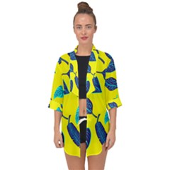 Sheets Pattern Picture Detail Open Front Chiffon Kimono by Ravend