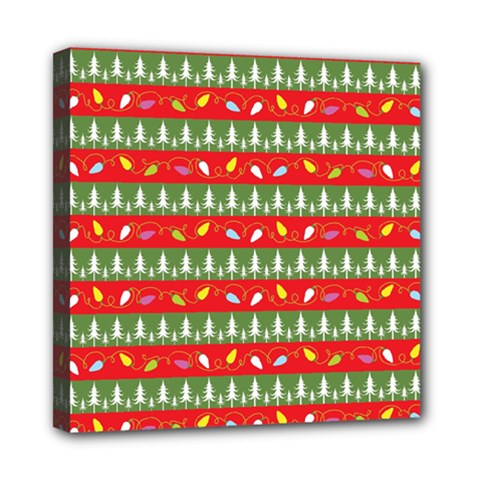 Christmas-papers-red-and-green Mini Canvas 8  X 8  (stretched) by Bedest