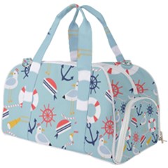 Nautical Marine Symbols Seamless Pattern Burner Gym Duffle Bag by Hannah976