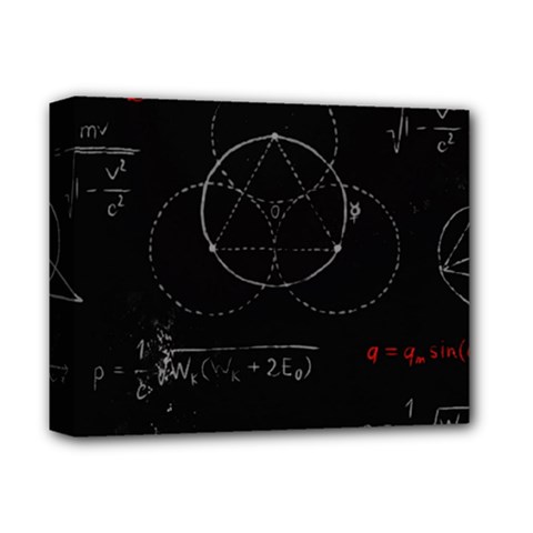 Math Board Circuit Circuits Computer Shield Tech Technology Deluxe Canvas 14  X 11  (stretched) by Loisa77