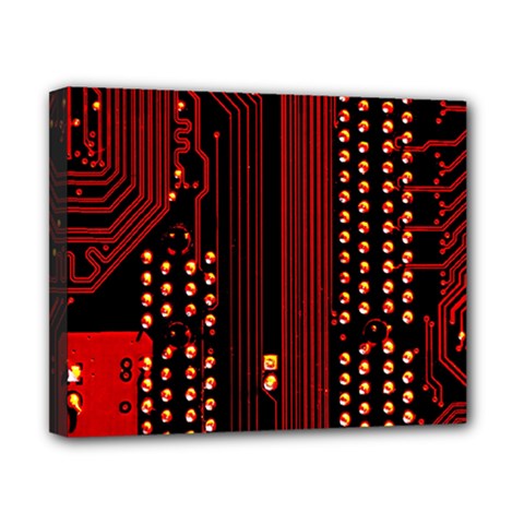 Red Circuit Board Texture Red Circuit Digital Texture Circuit Board Red Technology Canvas 10  X 8  (stretched) by Loisa77