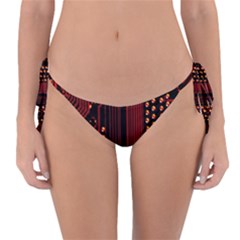Red Circuit Board Texture Red Circuit Digital Texture Circuit Board Red Technology Reversible Bikini Bottoms by Loisa77