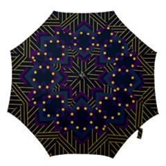 Line Square Pattern Violet Blue Yellow Design Hook Handle Umbrellas (medium) by Ravend