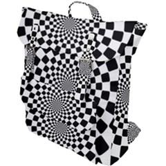 Geomtric Pattern Illusion Shapes Buckle Up Backpack by Grandong