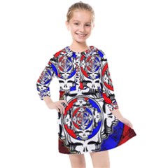 The Grateful Dead Kids  Quarter Sleeve Shirt Dress by Grandong