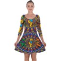 Dead Dancing Bears Grateful Dead Pattern Quarter Sleeve Skater Dress View1