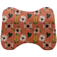 Flower Pink Brown Pattern Floral Head Support Cushion by anzea