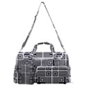 Squares Inside Background Checkered Contemporary Effect Electronic Futuristic Graphic Illusion Modern Sports Gym Duffle Bag with Shoe Compartment View1