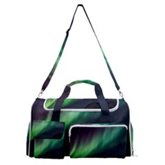 Aurora Borealis Beautiful Northern Lights Nature Sports Gym Duffle Bag With Shoe Compartment by Loisa77