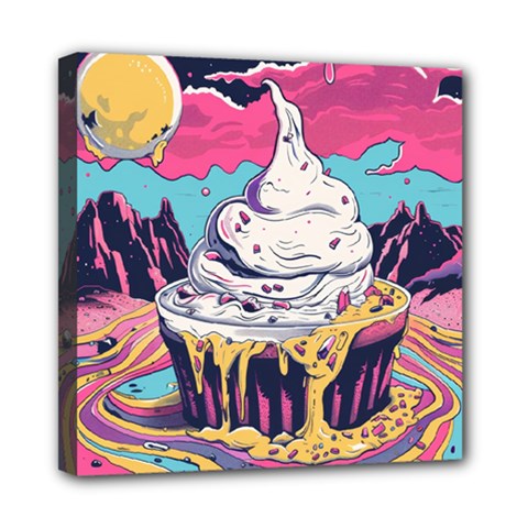 Dessert Chocolate Cream Mini Canvas 8  X 8  (stretched) by Loisa77