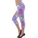 Cloud Seamless Pattern Lightweight Velour Capri Leggings  View3