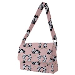 Cute Panda Animal Pattern Full Print Messenger Bag (m) by Perong