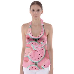 Aesthetic Cute Kawaii Watermelon Tie Back Tankini Top by Perong