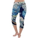 The Great Wave Of Kanagawa Painting Lightweight Velour Capri Yoga Leggings View4