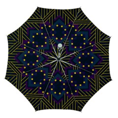 Line Square Pattern Violet Blue Yellow Design Automatic Folding Umbrella With Case (medium) by Ravend