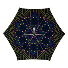 Line Square Pattern Violet Blue Yellow Design Automatic Folding Umbrella With Case (small) by Ravend