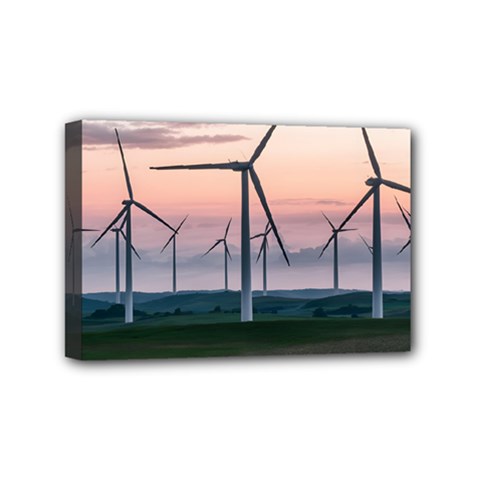 Wind Giants At Twilight Mini Canvas 6  X 4  (stretched) by Tellerarts