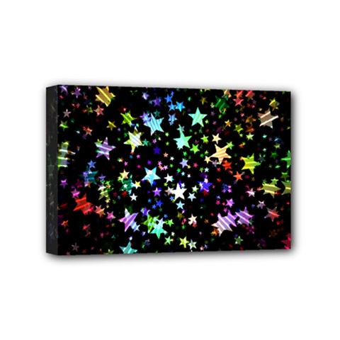 Christmas-star-gloss-lights-light Mini Canvas 6  X 4  (stretched) by Grandong