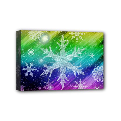 Christmas-snowflake-background Mini Canvas 6  X 4  (stretched) by Grandong