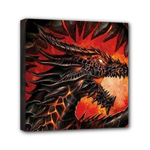 Dragon Mini Canvas 6  X 6  (stretched) by Ndabl3x
