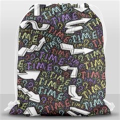 Time Nonlinear Curved Undirected Drawstring Bag (large) by Paksenen