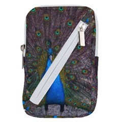 Bird Peacock Feathers Belt Pouch Bag (small) by Perong