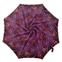 Peacock Feathers Coloured Plumage Pink Red Hook Handle Umbrellas (Small) View1