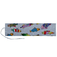 Fish Ocean Sea Water Diving Blue Roll Up Canvas Pencil Holder (l) by Perong