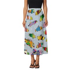 Fish Ocean Sea Water Diving Blue Classic Midi Chiffon Skirt by Perong