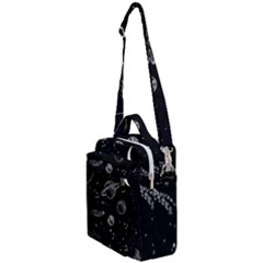 Black Space Drawing Art Planet Drawing Stars Black Space Galaxy Outer Space Crossbody Day Bag by Perong