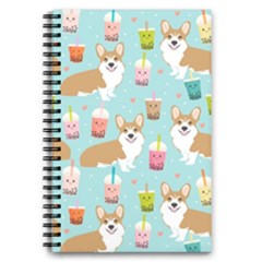 Corgi Boba Tea Bubble Tea Kawaii Food Welsh Corgis Dog Pattern 5 5  X 8 5  Notebook by Perong