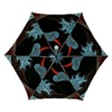 Night In The Ocean Red Waves Art Moon Dark Japanese Wave Automatic Folding Umbrella with Case (Small) View1