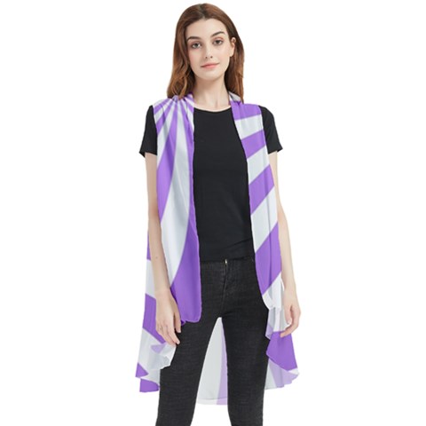 Spiral Vortex Rays Lavender Swirl Purple Sleeveless Chiffon Waistcoat Shirt by Salmanaz77
