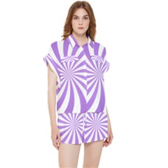 Spiral Vortex Rays Lavender Swirl Purple Chiffon Lounge Set by Salmanaz77