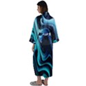 Nature Water Wave Architecture Maxi Satin Kimono View2