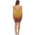 Rain Water Raindrops Droplets Women Long Sleeve Ruched Stretch Jersey Dress View4