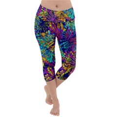 Illustration Graphics Art Lightweight Velour Capri Yoga Leggings by anzea