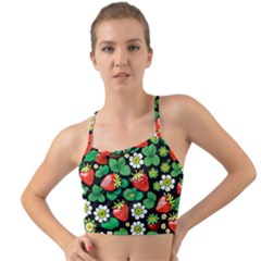 Strawberries Pattern Mini Tank Bikini Top by Salmanaz77