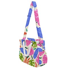 Tropical Sheets Summer Beach Rope Handles Shoulder Strap Bag by Paksenen